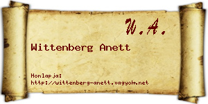 Wittenberg Anett névjegykártya