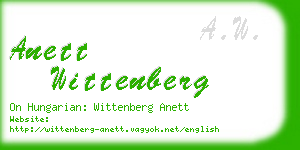 anett wittenberg business card